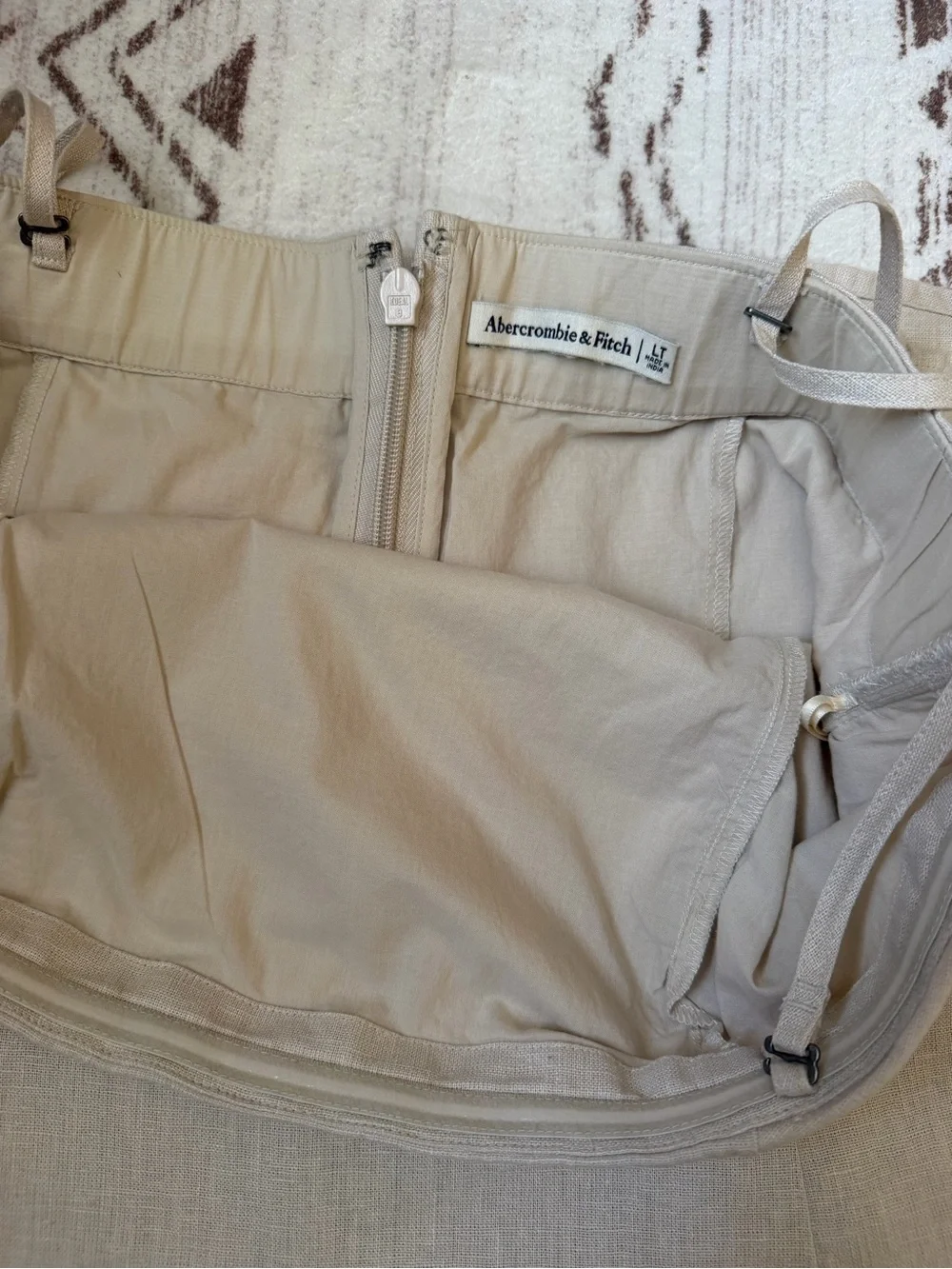 Abercrombie & Fitch Beige Strapless Maxi Dress Tall